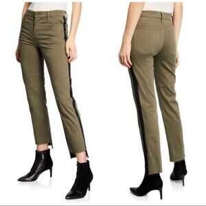 NWT Frame Denim Le High Straight Raw Stagger Hem Striped Side Women's 26